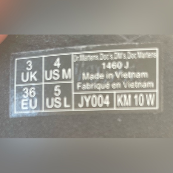 Doc Martens 1460 Kids Lace Up Boots Black Distressed Patent Leather Size US 4 - Picture 5 of 5